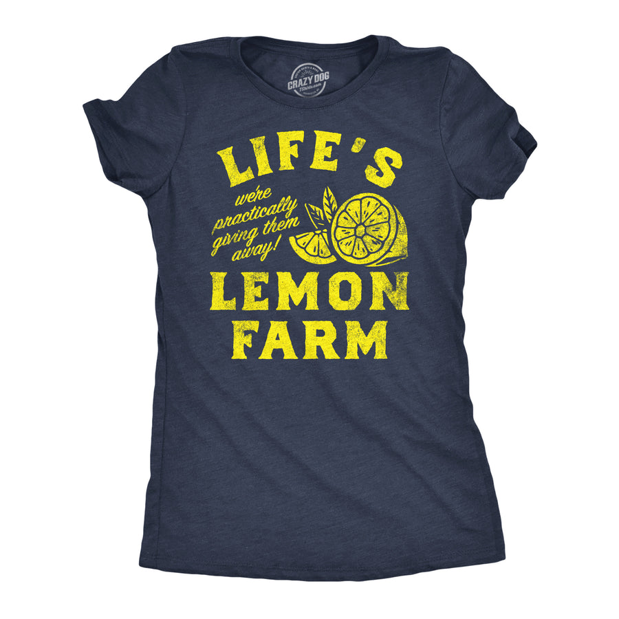 Womens Funny T Shirts Lifes Lemon Farm Sarcastic Graphic Novelty Tee For Ladies Image 1