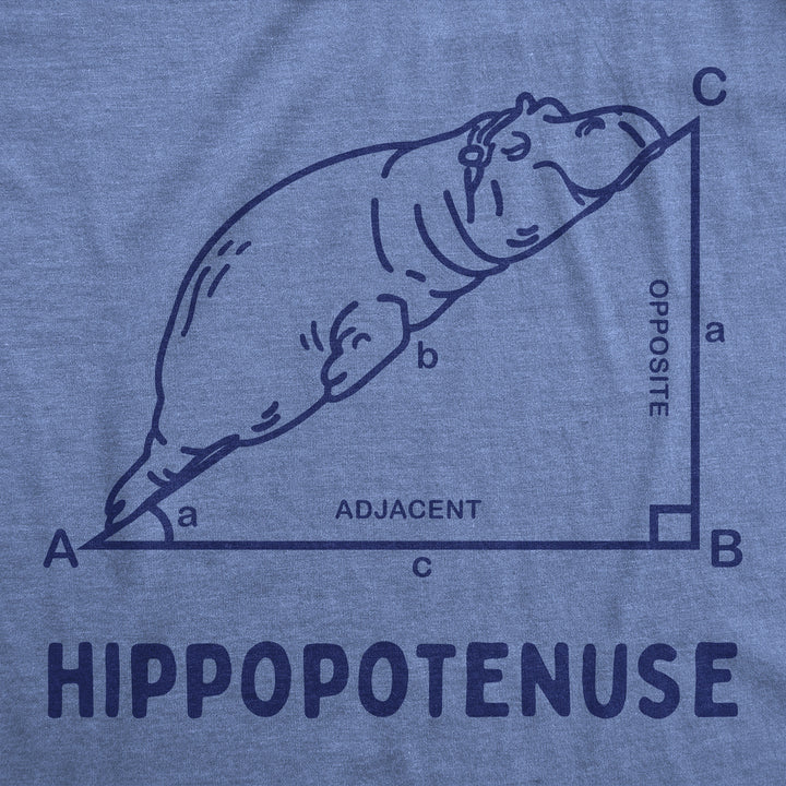 Womens Funny T Shirts Hippopotenuse Sarcastic Hippo Graphic Tee For Ladies Image 2