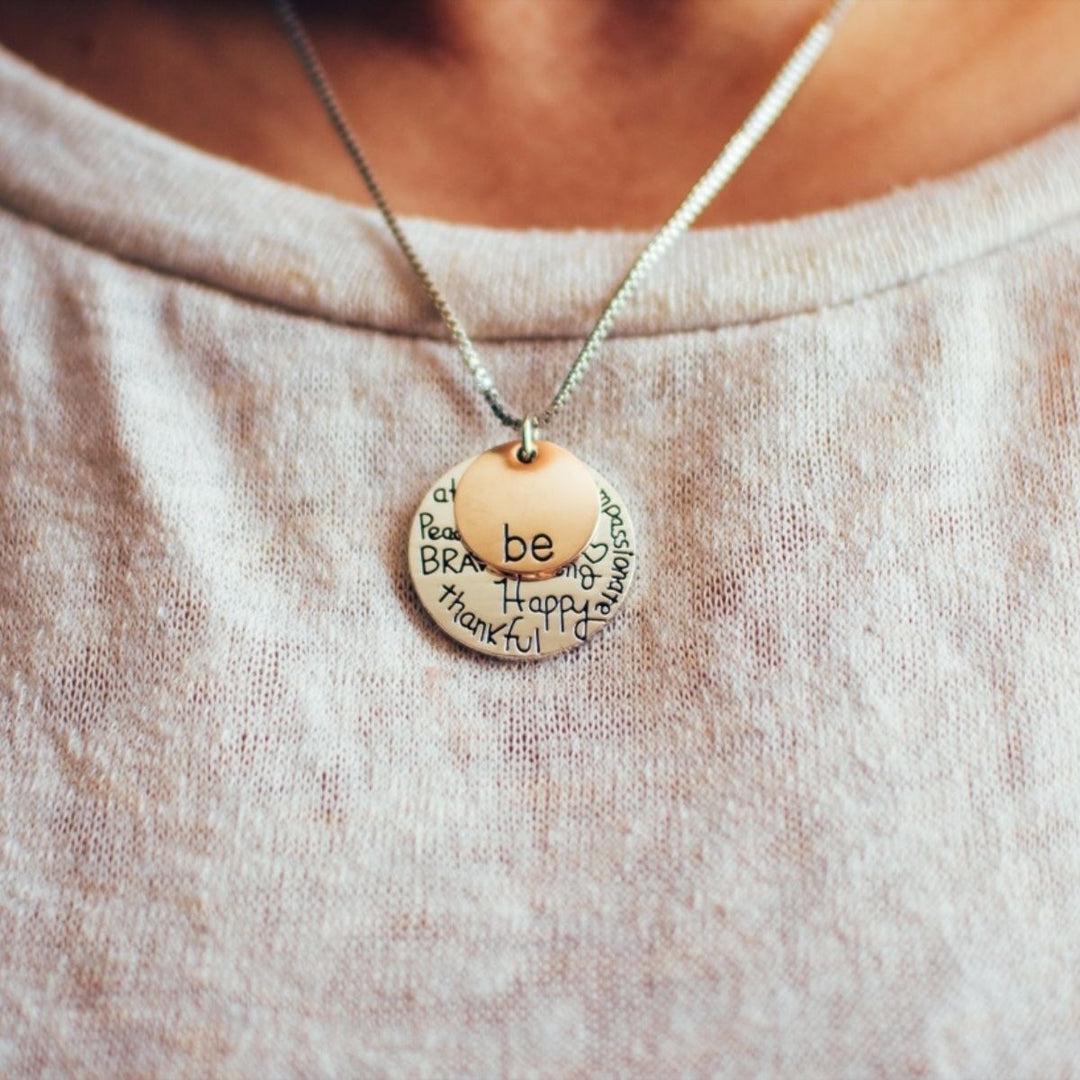 Engraved Pendant Necklace "Be" Image 2