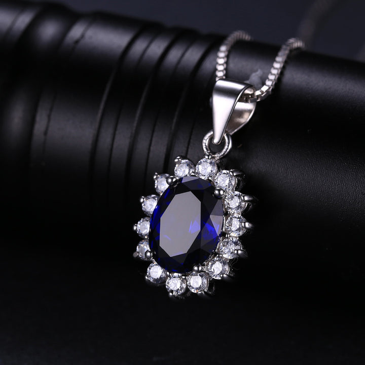 Blue Sapphire Cubic Zirconia Jewelry Set Image 7