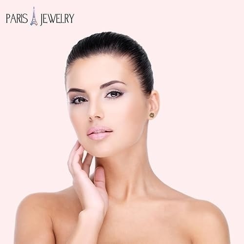 Paris Jewelry 14k Yellow Gold Champagne Sapphire Stud Earrings 3mm Push Back Image 4