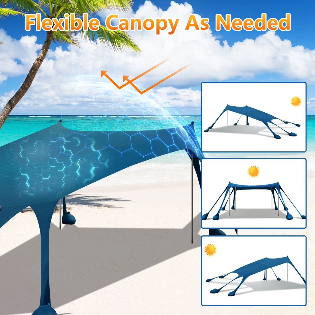 10x10 Beach Canopy Tent UPF50+ UV Protection Portable Sun Shelter Blue Image 4