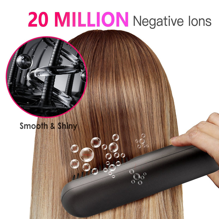 Cordless Hair Straightener Brush Mini Rechargeable Anti-Scald 12 Heat Levels Image 4