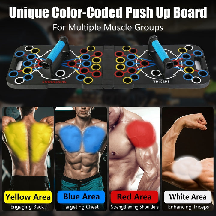 Multifunctional Push Up Board Home Gym Equipment with Pilates Bar and Resistance Bands Image 2