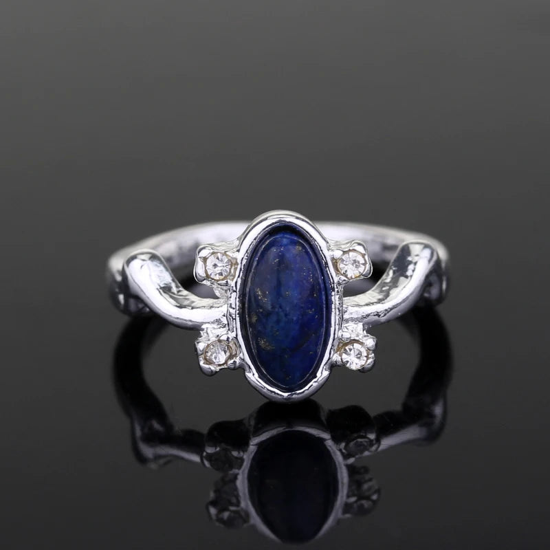 The Vampire Diaries Rings For Women Elena Gilbert Blue Stone Rings Movie Jewelry Image 2