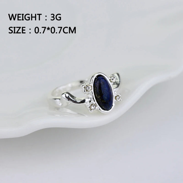 The Vampire Diaries Rings For Women Elena Gilbert Blue Stone Rings Movie Jewelry Image 4