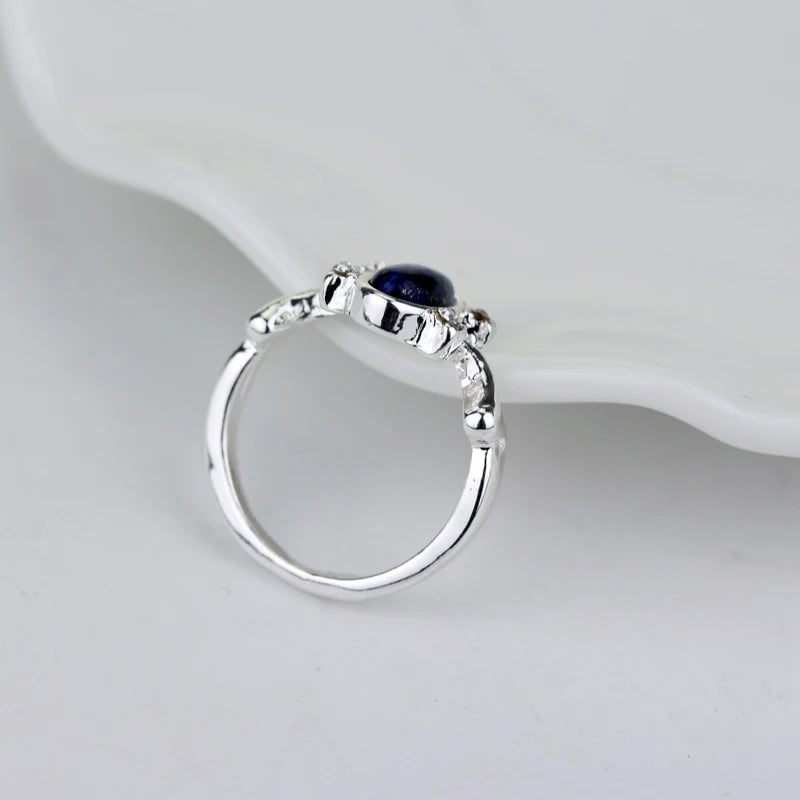 The Vampire Diaries Rings For Women Elena Gilbert Blue Stone Rings Movie Jewelry Image 6