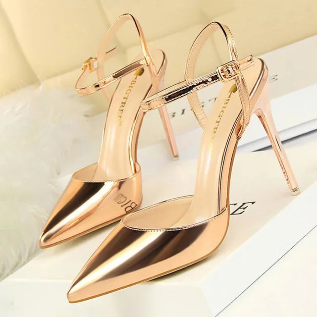 BIGTREE Shoes Fashion High Heels Shoes Patent Leather Woman Pumps Sexy Women Heels Blue Sliver Stiletto Heels Women Image 3