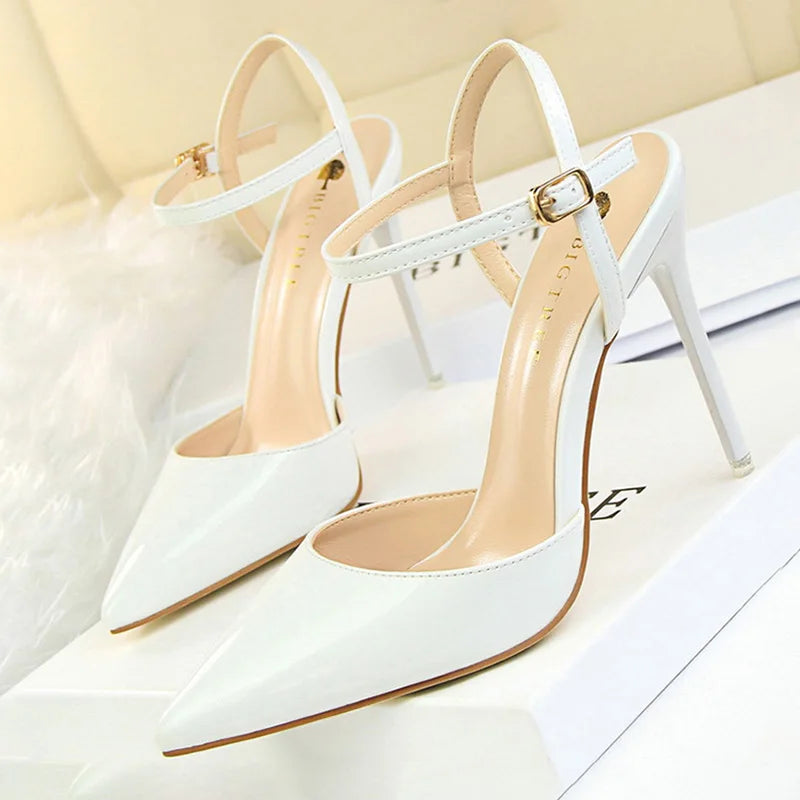 BIGTREE Shoes Fashion High Heels Shoes Patent Leather Woman Pumps Sexy Women Heels Blue Sliver Stiletto Heels Women Image 4