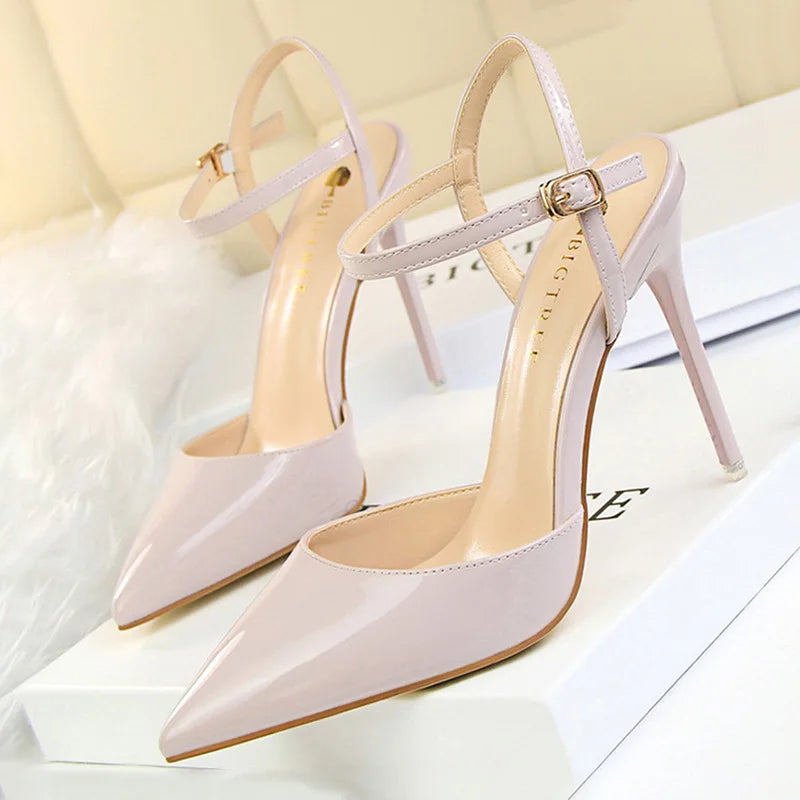 BIGTREE Shoes Fashion High Heels Shoes Patent Leather Woman Pumps Sexy Women Heels Blue Sliver Stiletto Heels Women Image 9