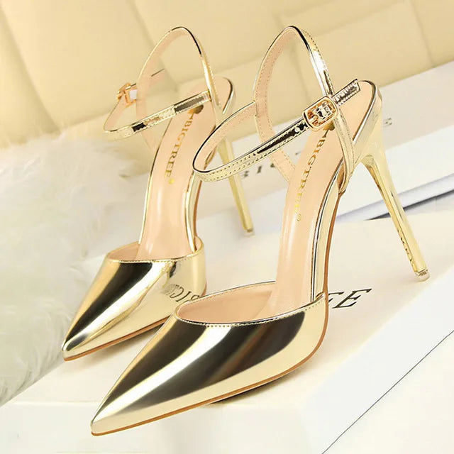 BIGTREE Shoes Fashion High Heels Shoes Patent Leather Woman Pumps Sexy Women Heels Blue Sliver Stiletto Heels Women Image 10