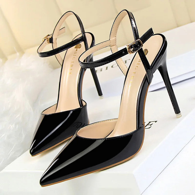 BIGTREE Shoes Fashion High Heels Shoes Patent Leather Woman Pumps Sexy Women Heels Blue Sliver Stiletto Heels Women Image 12