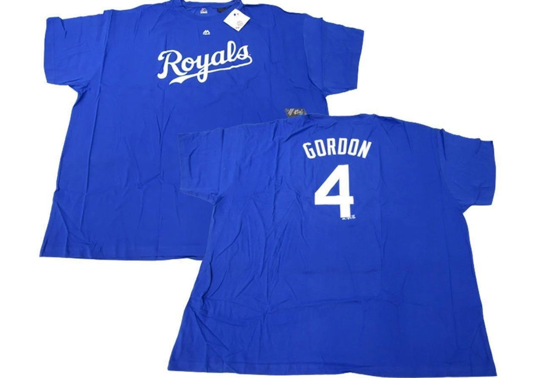 Kansas City Royals 4 Alex Gordon Mens Size 5XL 5XLarge Majestic Shirt Image 1