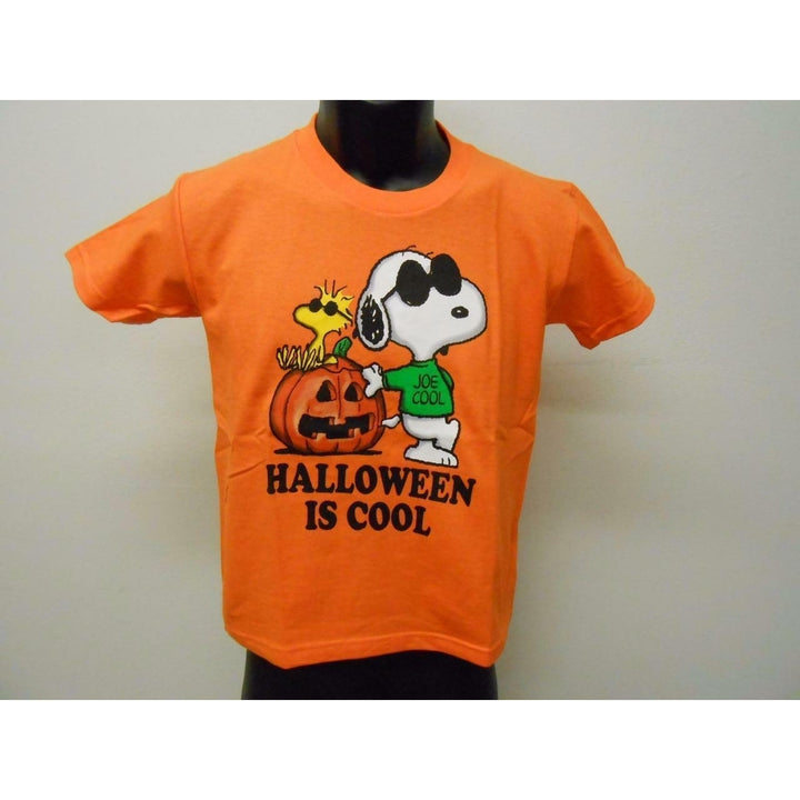 Halloween is Cool Snoopy Peanuts Charlie Brown Youth 8/10 Orange Shirt Image 2