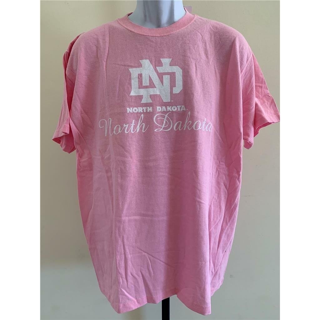 North Dakota Fighting Hawk Mens Size L Large Pink Shirt Image 2