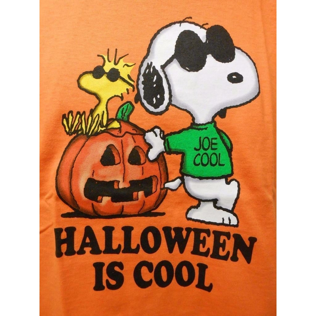 Halloween is Cool Snoopy Peanuts Charlie Brown Youth 8/10 Orange Shirt Image 3