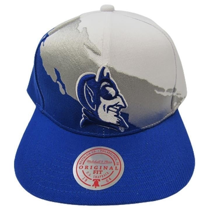 Duke Blue Devils Mens Mitchell and Ness Flatbrim Snapback Paintbrush Hat 36 Image 1