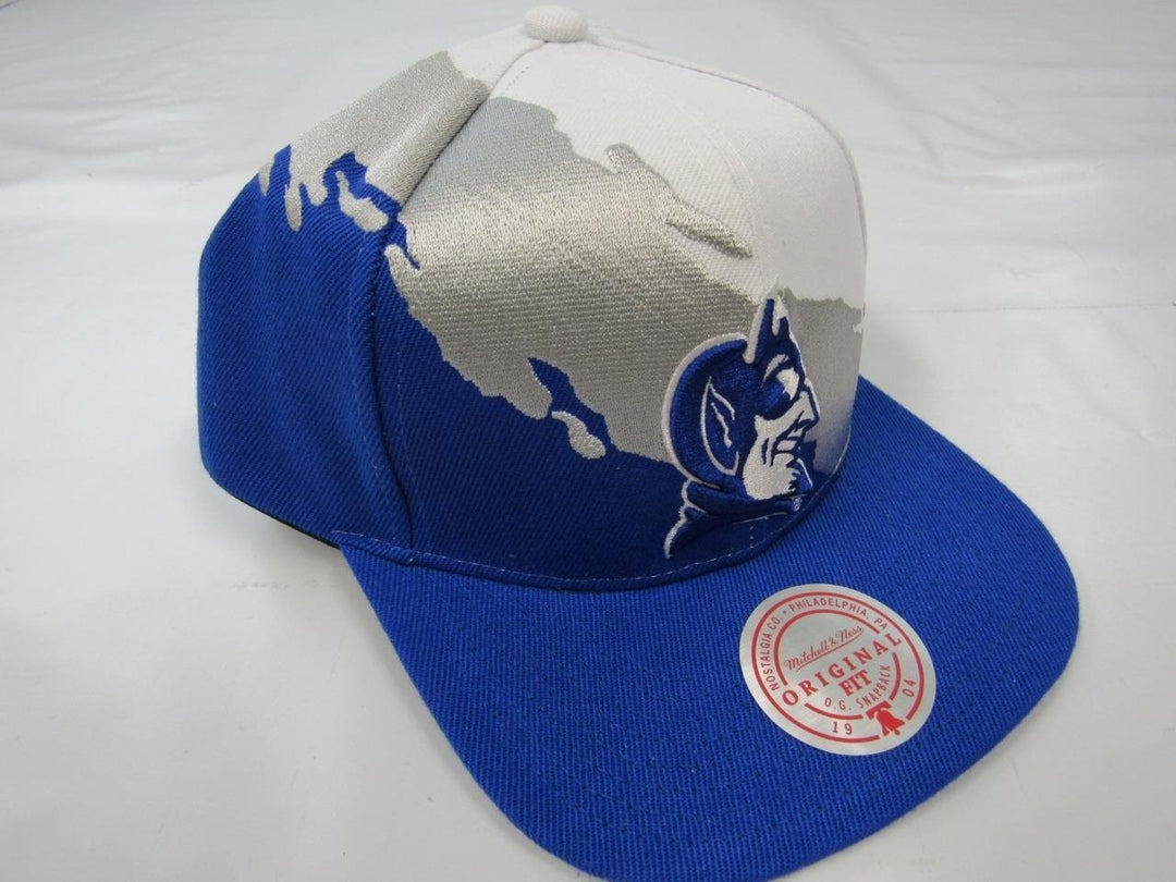 Duke Blue Devils Mens Mitchell and Ness Flatbrim Snapback Paintbrush Hat 36 Image 3