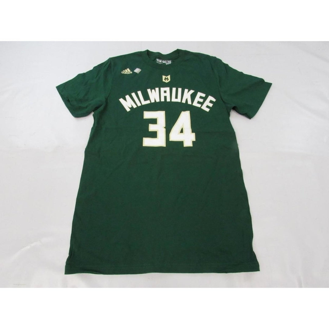 Giannis Antetokounmpo 34 Bucks Mens Size S Small Green Adidas Shirt Image 4