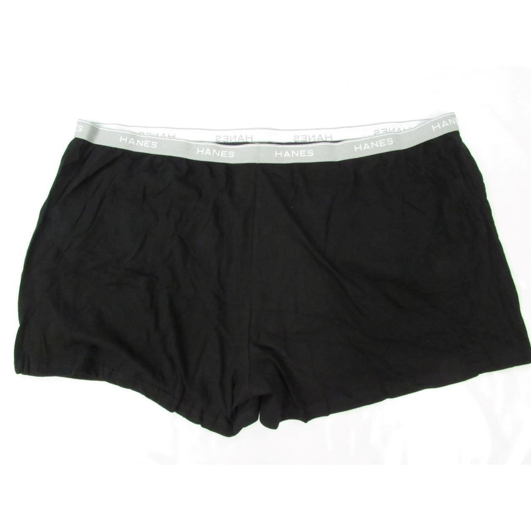 Mens Size 5XL 5XLarge Hanes Underwear Boxers Boxer Black/Gray 3-Pack Image 3