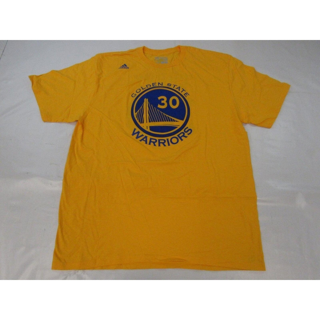 Golden State Warriors 30 Stephen Curry Mens Size XL Adidas Yellow Shirt Image 2