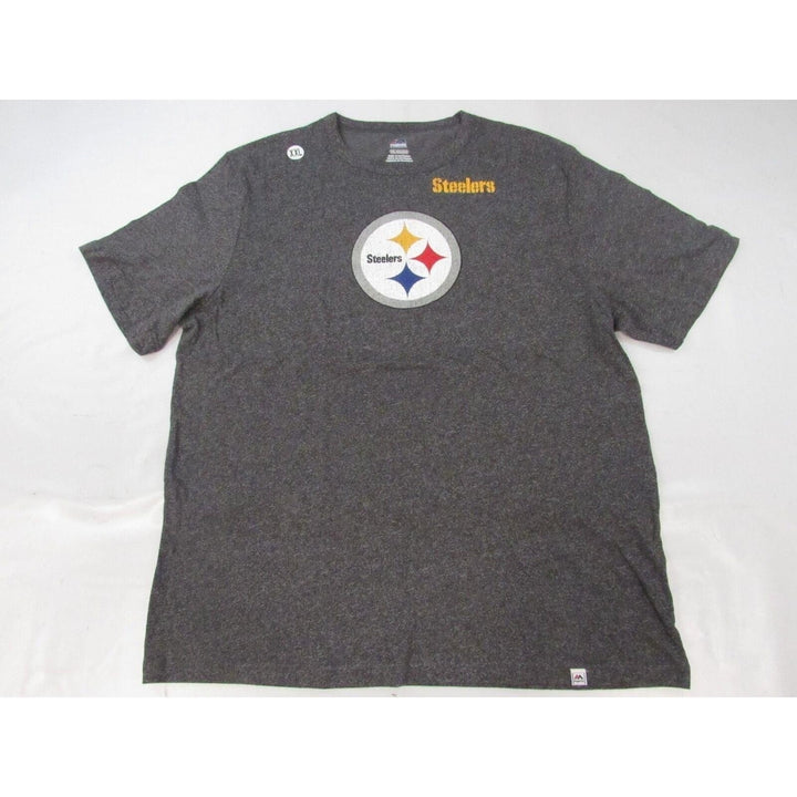 Pittsburgh Steelers Mens Size 2XL 2XLarge Distressed Majestic Blend Shirt Image 4