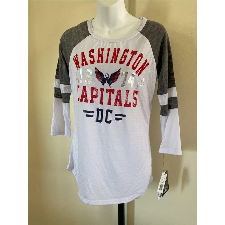 Washington Capitals Womens Size M Medium White Shirt Image 2