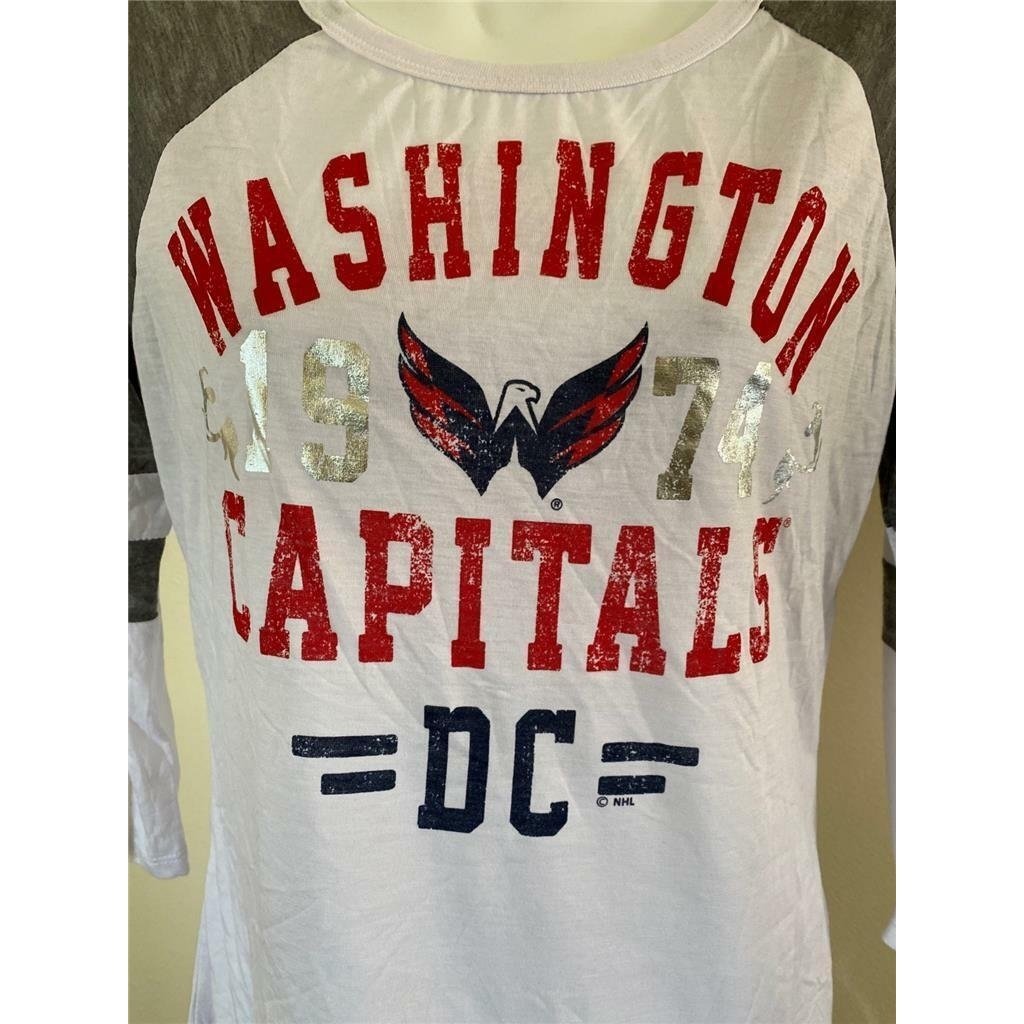 Washington Capitals Womens Size M Medium White Shirt Image 3