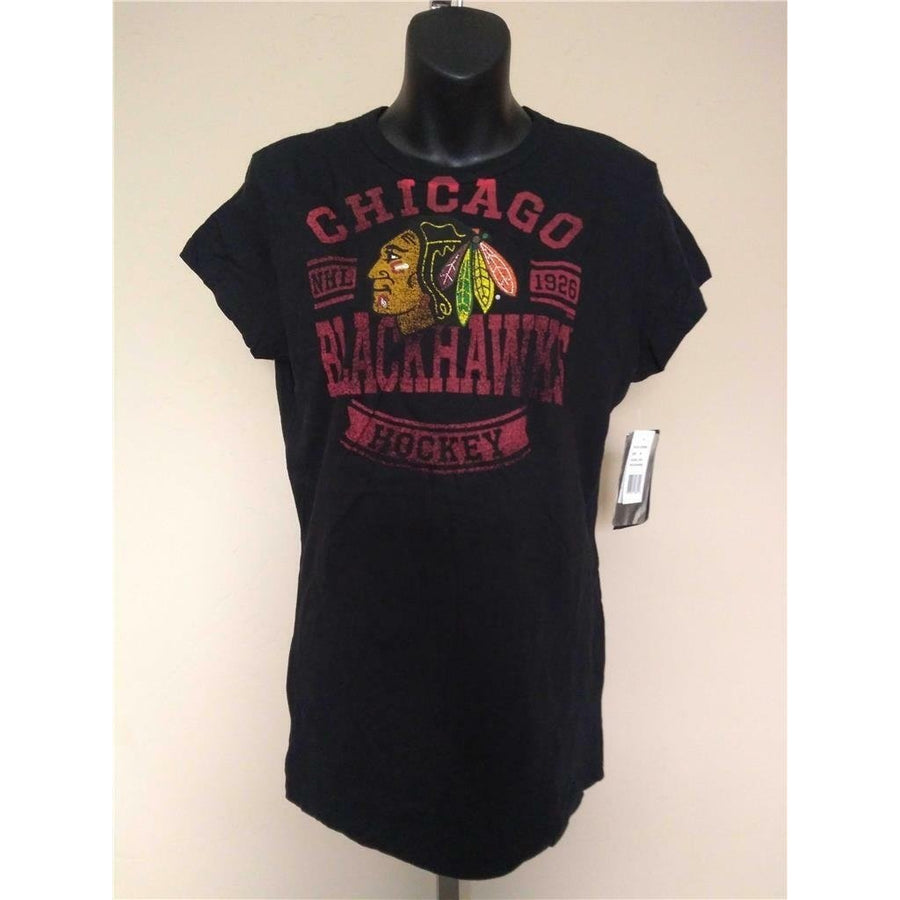 Chicago Blackhawks Womens Size M Medium Black Shirt Image 1