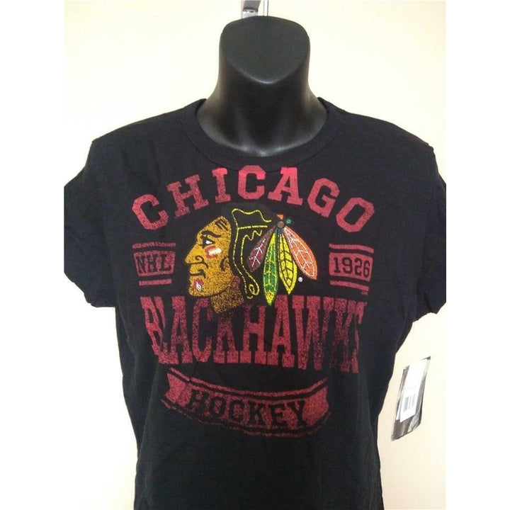 Chicago Blackhawks Womens Size M Medium Black Shirt Image 2