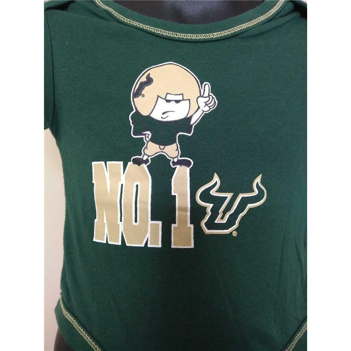 Mended USF South Florida Bulls Infants Size 3-6 Months Green Creeper Image 2