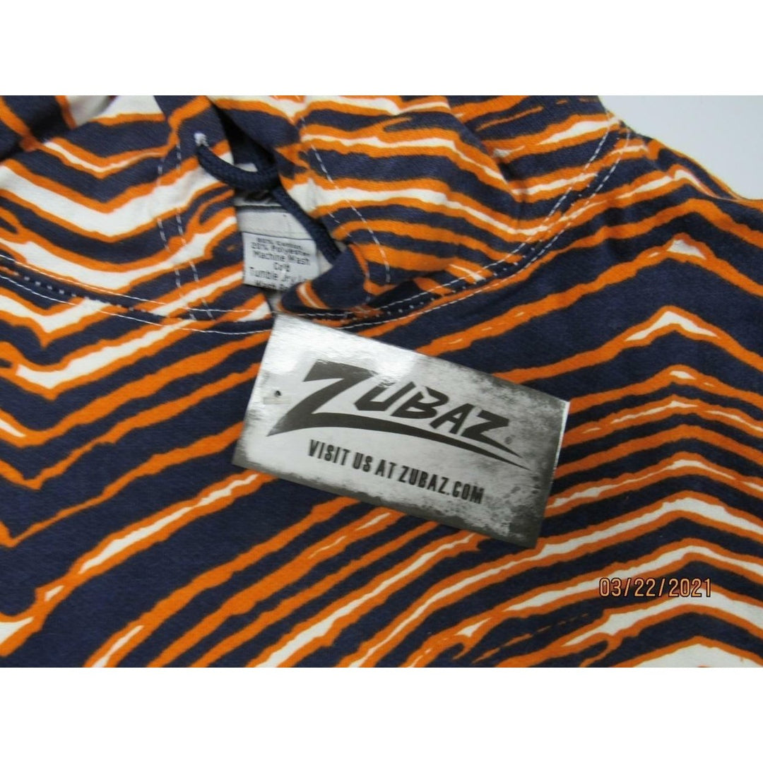 Adult Mens Size S Small Navy Blue Orange White Zubaz Hoodie Image 3