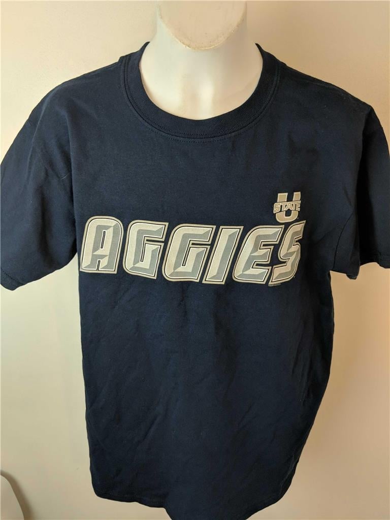 Utah State Aggies YOUTH Size L Large 14/16 Navy Shirt Image 1