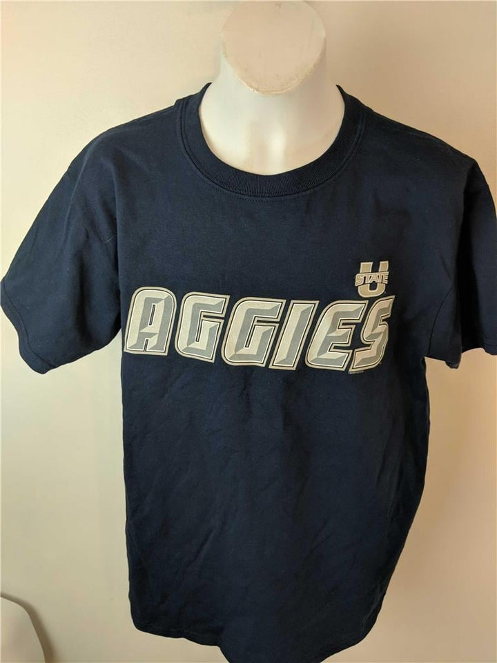 Utah State Aggies YOUTH Size L Large 14/16 Navy Shirt Image 3