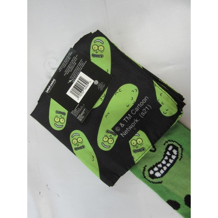 Rick and Morty Pickle Rick Mens Sizes 6-12 OSFA Crew Socks and Bandana Image 6