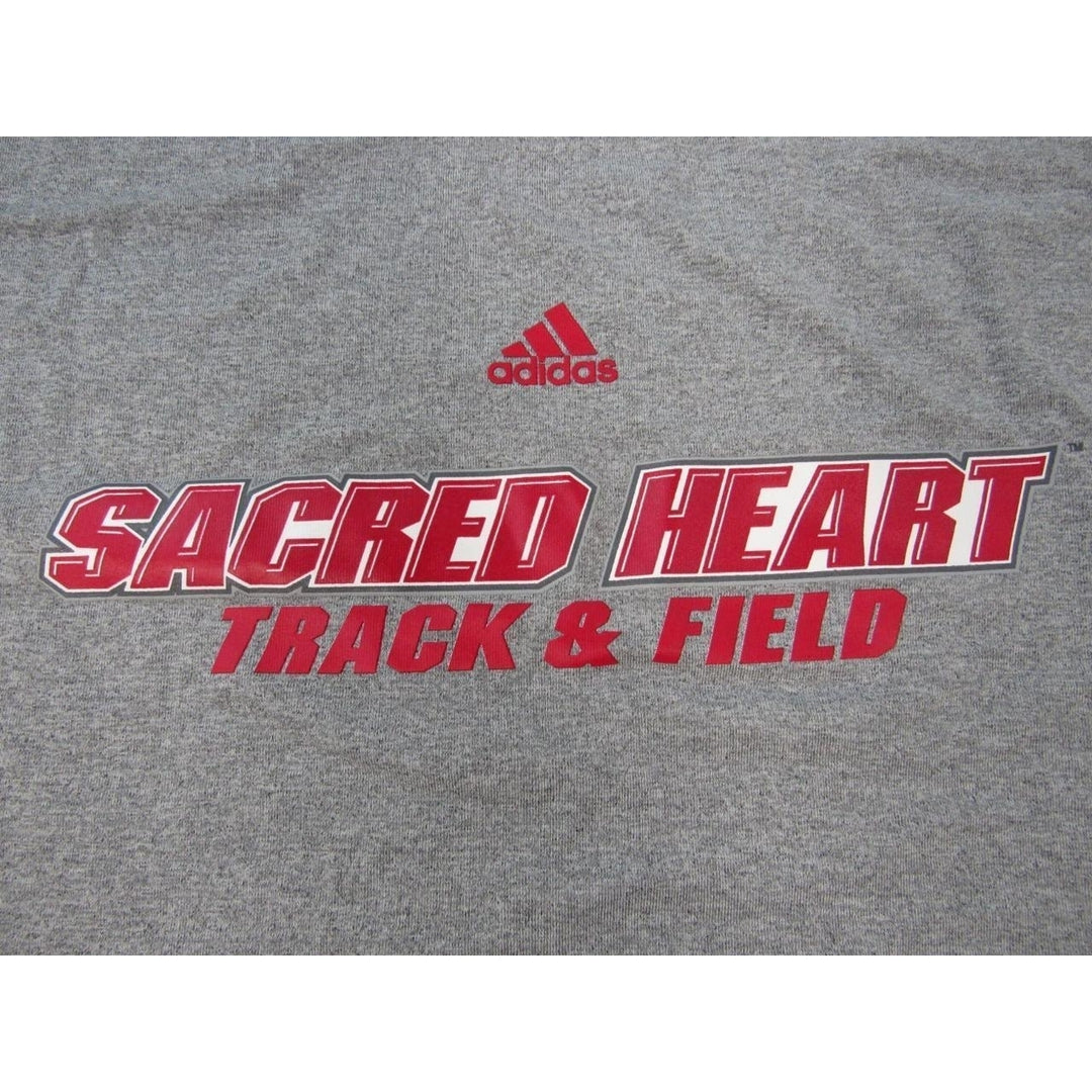 Sacred Heart Track and Field Mens Size 4XL Climalite Adidas Gray Muscle Shirt Image 3