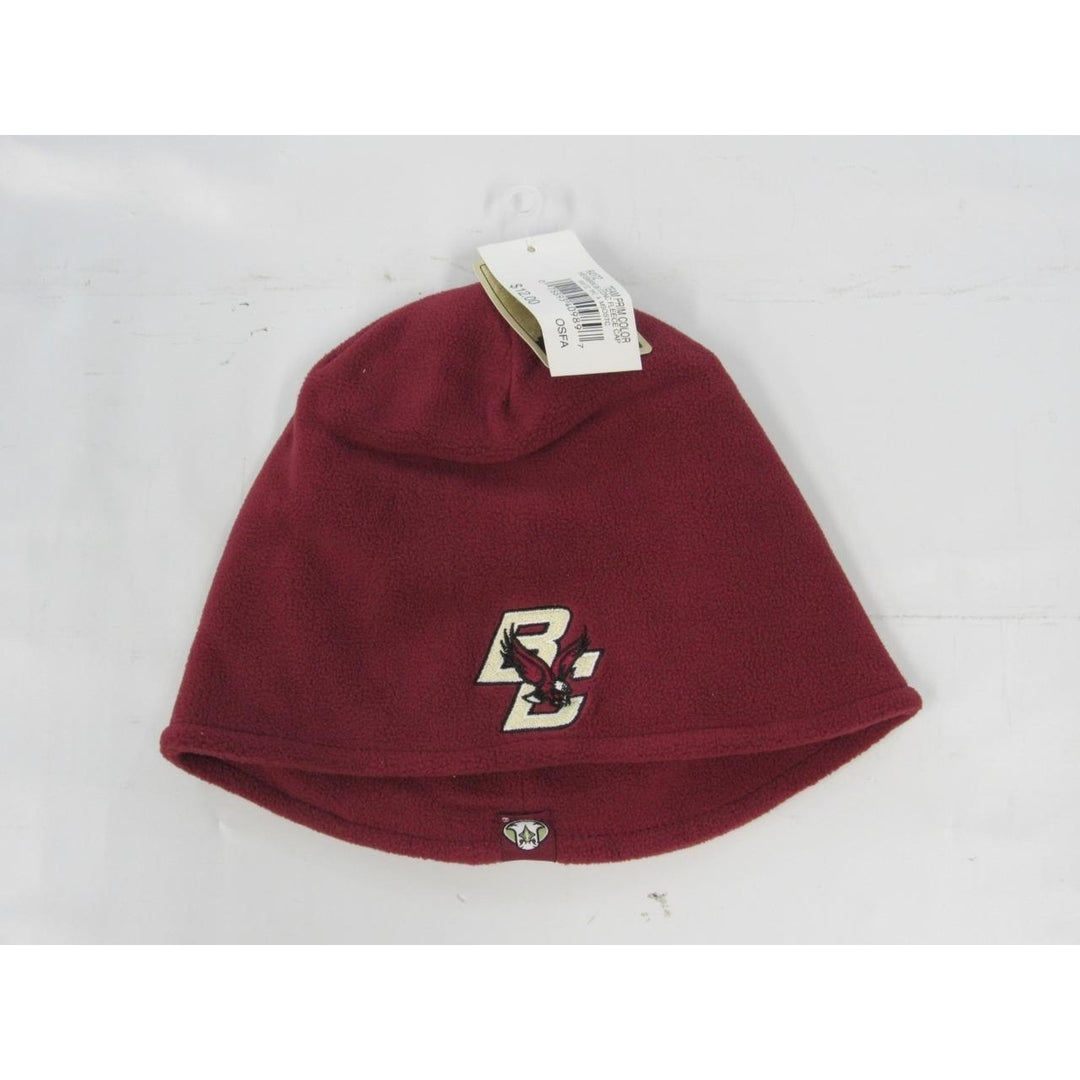 Boston College Eagles Mens Size OSFA Maroon Fleece Beanie Hat Image 6