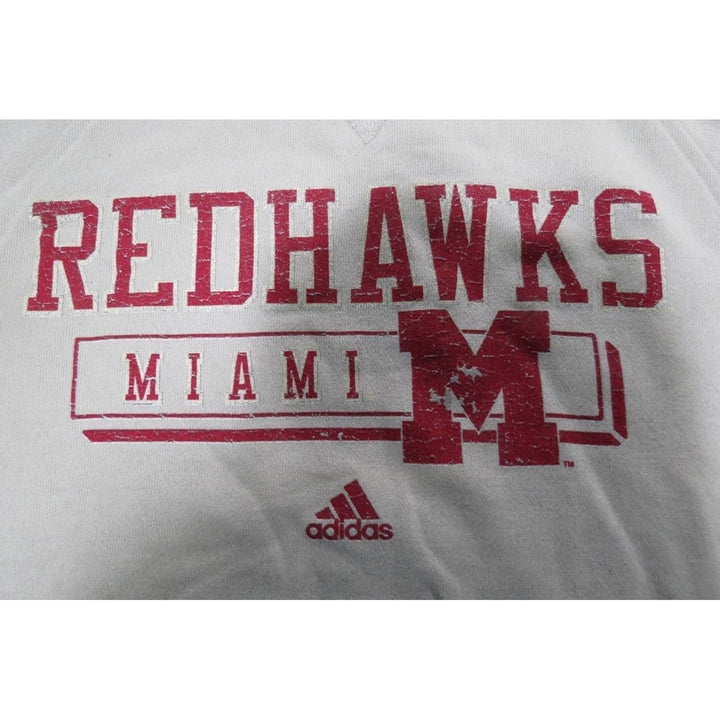 Miami RedHawks Mens Size S Small Adidas Gray Sweatshirt Image 3