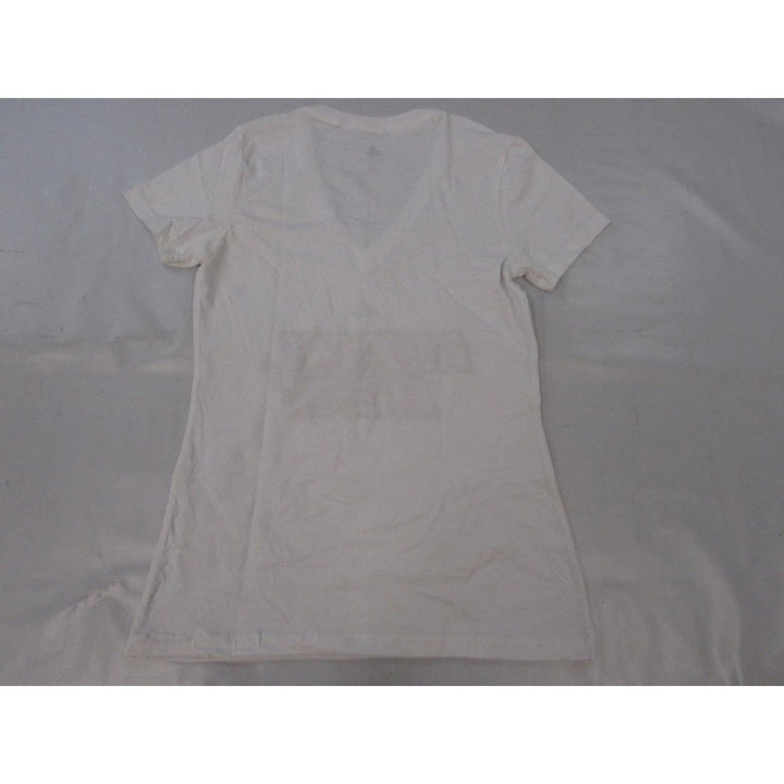 Miami Heat Womens Size M Medium White Adidas V-Neck Shirt Image 2