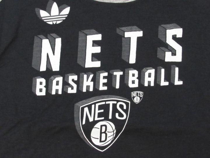 Brooklyn Nets Womens Size L Large Black Long Sleeve Raglan Adidas Shirt Image 3