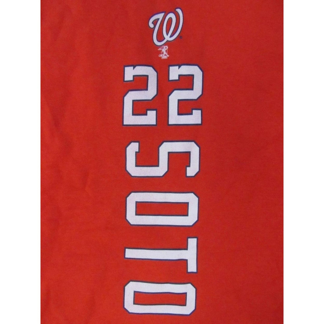 Washington Nationals 22 Juan Soto Mens Size M Medium Red Hoodie Image 4