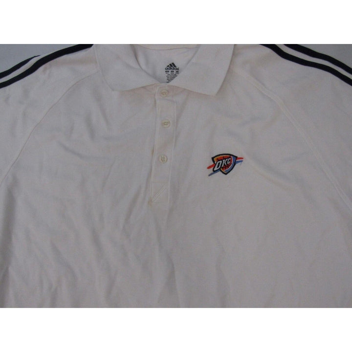 OKC Thunder Mens Size 3XLT 3XLarge-Tall White Adidas Polo Shirt Image 2