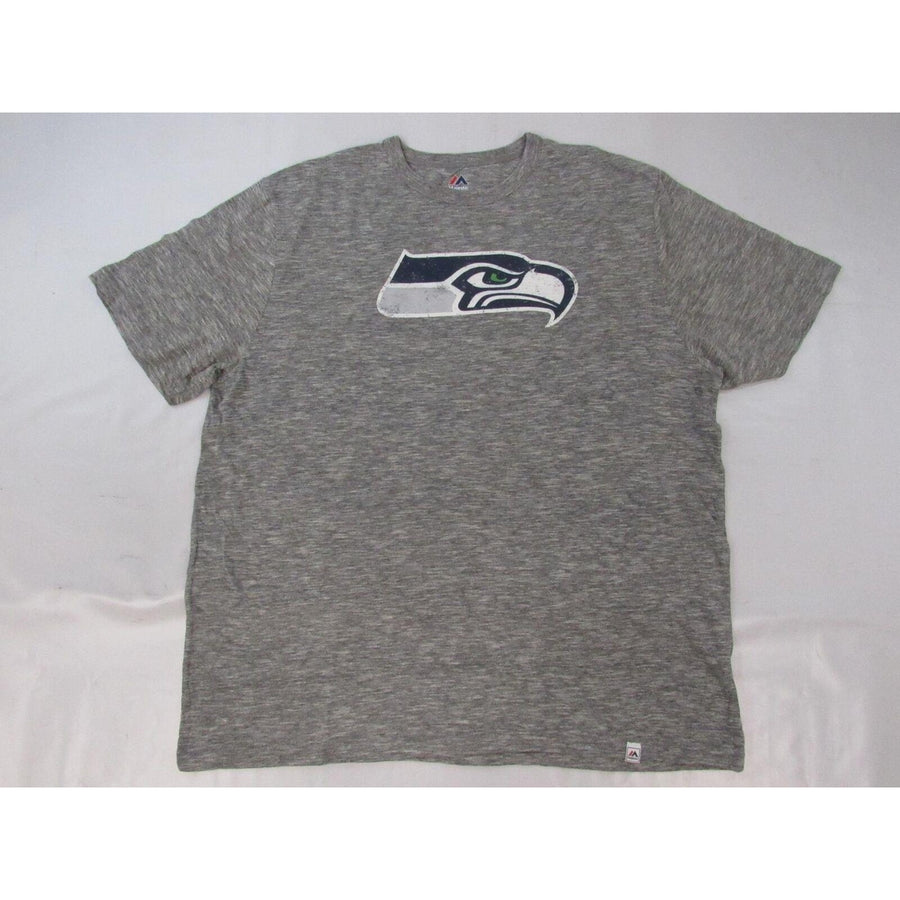 Seattle Seahawks Mens Size XL Gray Majestic Shirt w/ Distressed Print Image 1