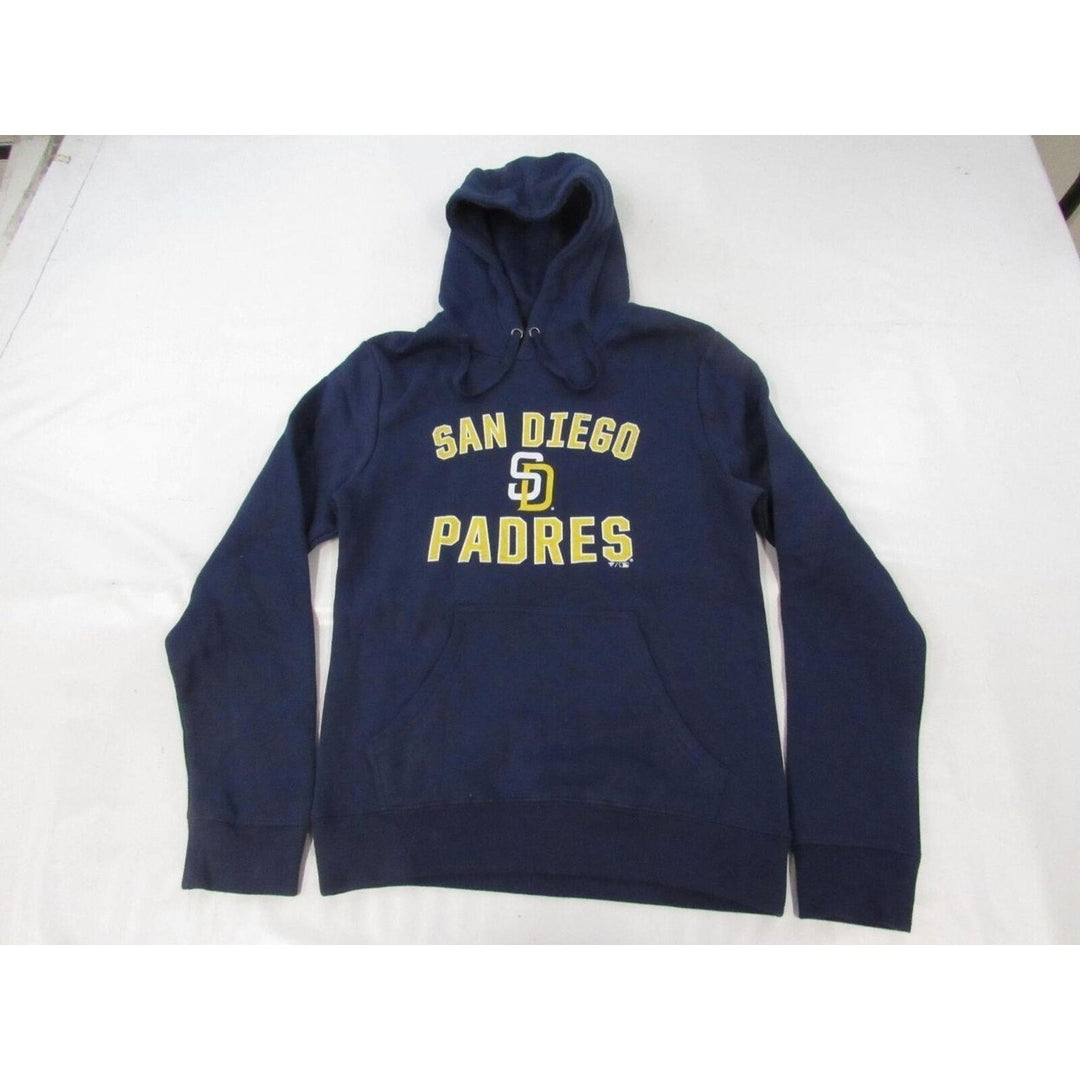 San Diego Padres Mens Size S Small Navy Hoodie w/ Distressed Print Image 1