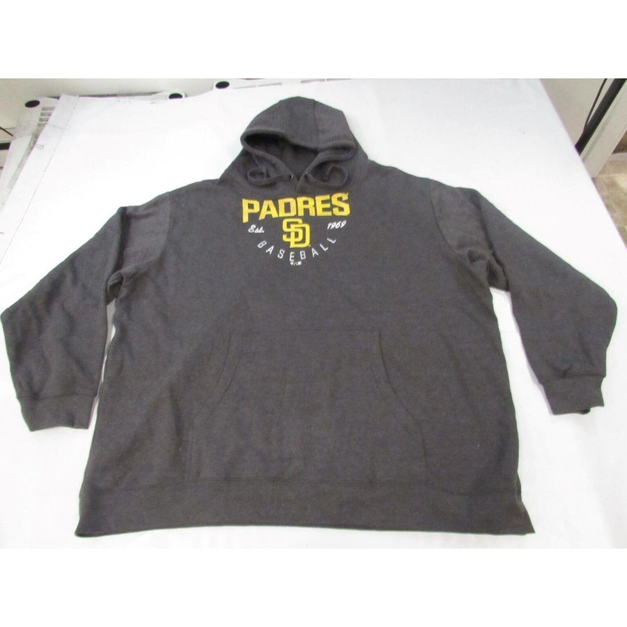 San Diego Padres EST 1969 Mens Size 4XL 4XLarge Dark Gray Hoodie Image 1