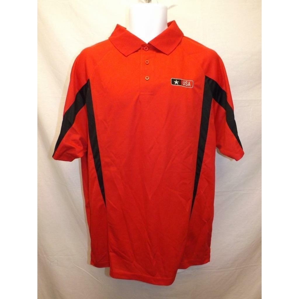 US Army USA Mens Size L Large Red Polo Shirt Image 1