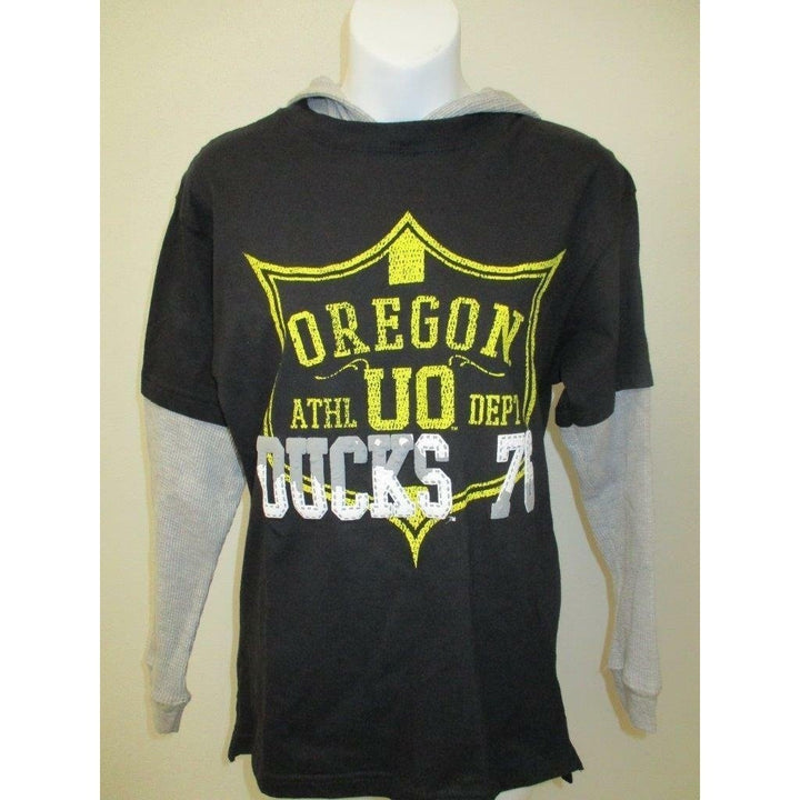 Oregon Ducks YOUTH Size L Large Black Long Sleeve Shirt MSRP 34 Image 1