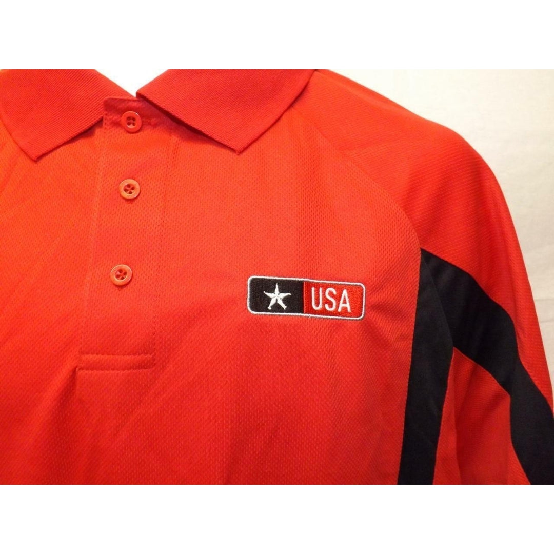 US Army USA Mens Size L Large Red Polo Shirt Image 2