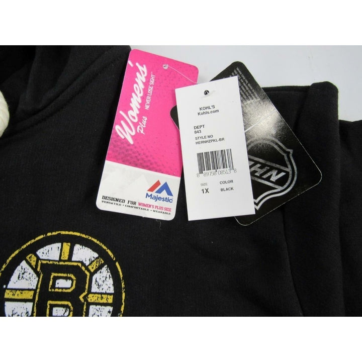 Boston Bruins Womens Plus Size 1X Majestic Full Zip Hoodie Image 4