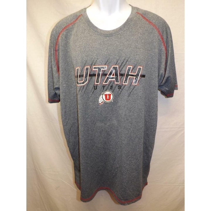 Utah Utes Mens Size XL XLarge 46/48 Performance Polyester Gray Shirt Image 1